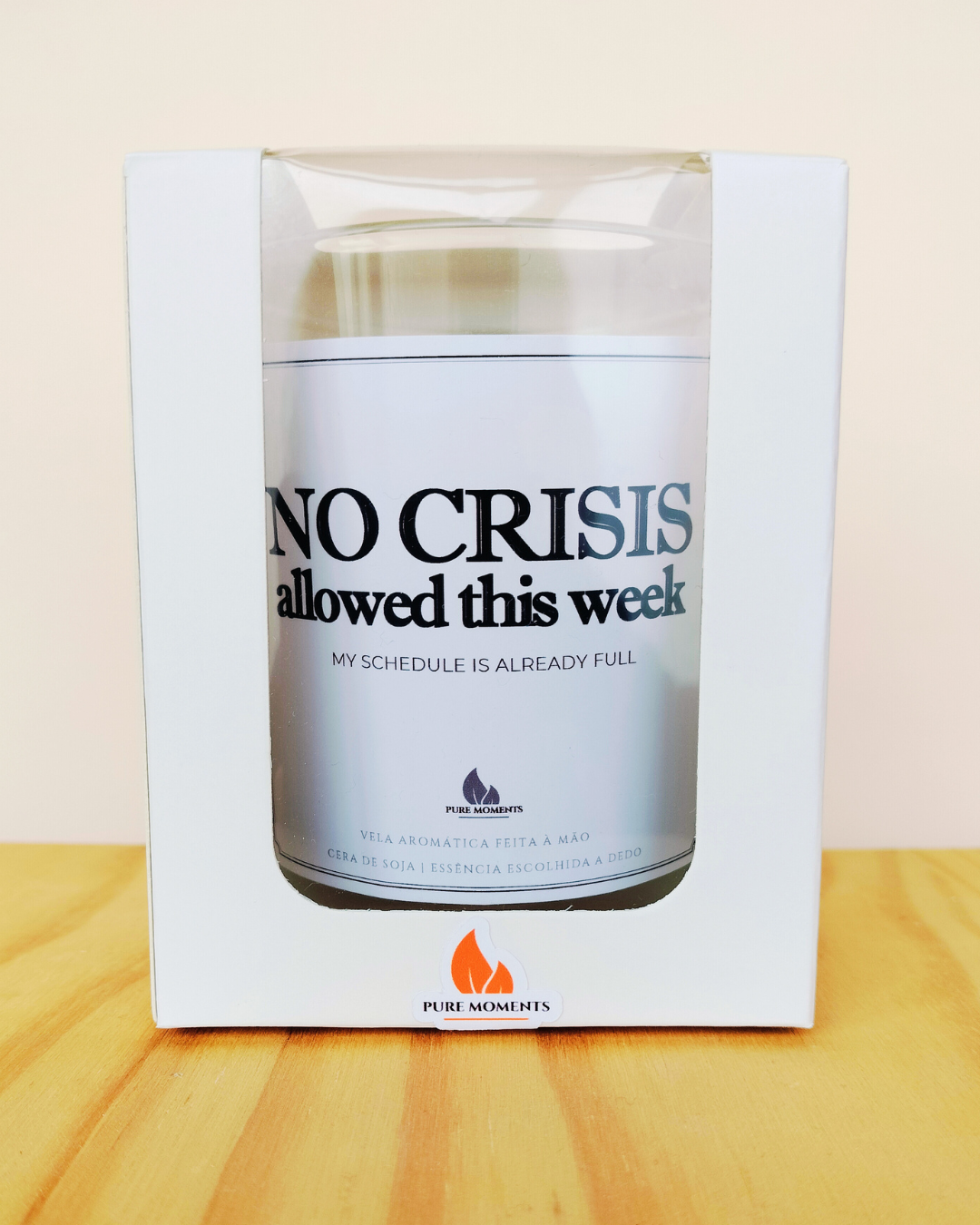 Vela “No crisis allowed this week” – Presente divertido para colegas stressados
