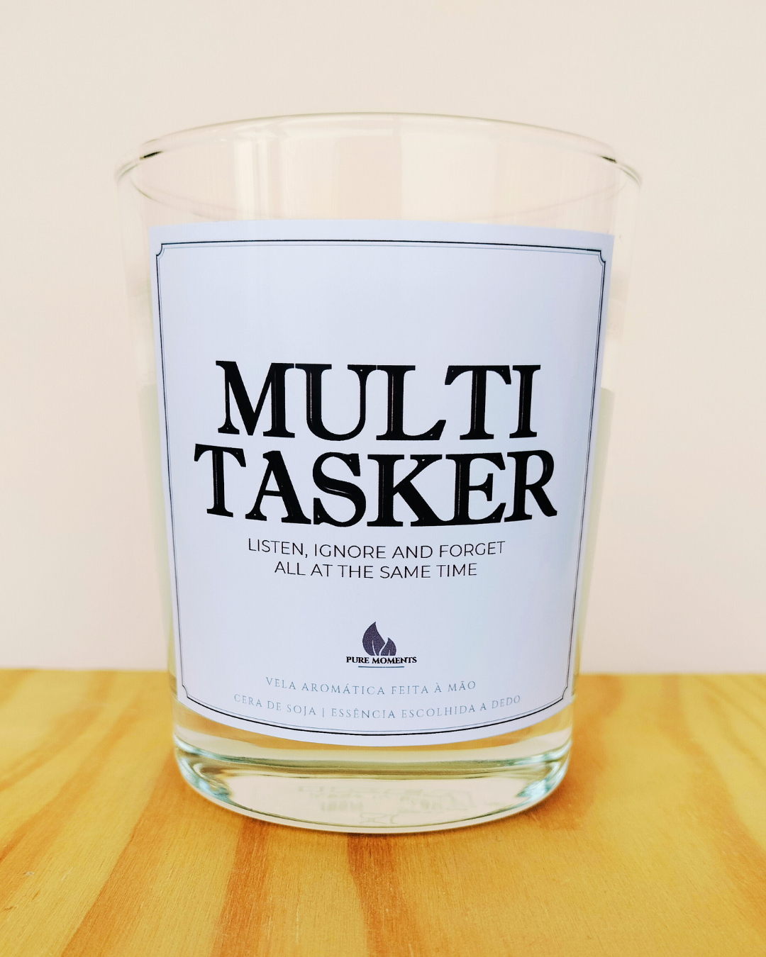 Vela “Multitasker – listen, ignore and forget” – Presente divertido para multitarefas