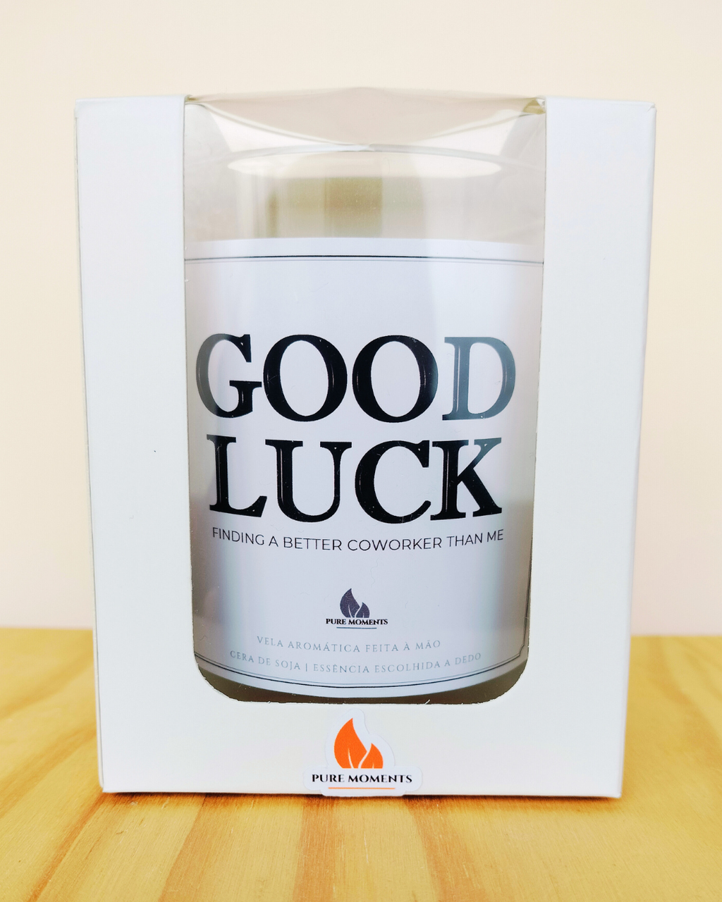 Vela “Good luck” – Presente divertido para colegas top