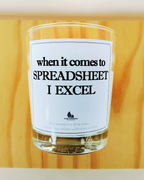 Vela “I excel at spreadsheets” – Presente geek e divertido para amantes de Excel