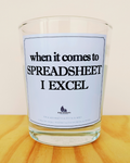 Vela “I excel at spreadsheets” – Presente geek e divertido para amantes de Excel