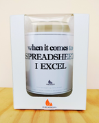 Vela “I excel at spreadsheets” – Presente geek e divertido para amantes de Excel