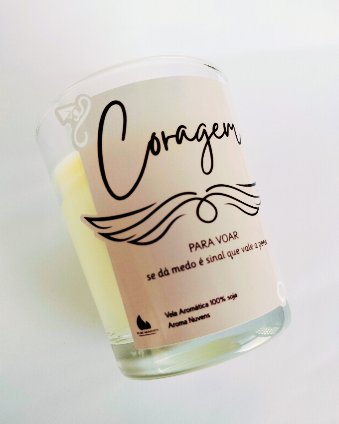 Vela Aromática Coragem | Presente Motivacional com Aroma Nuvens