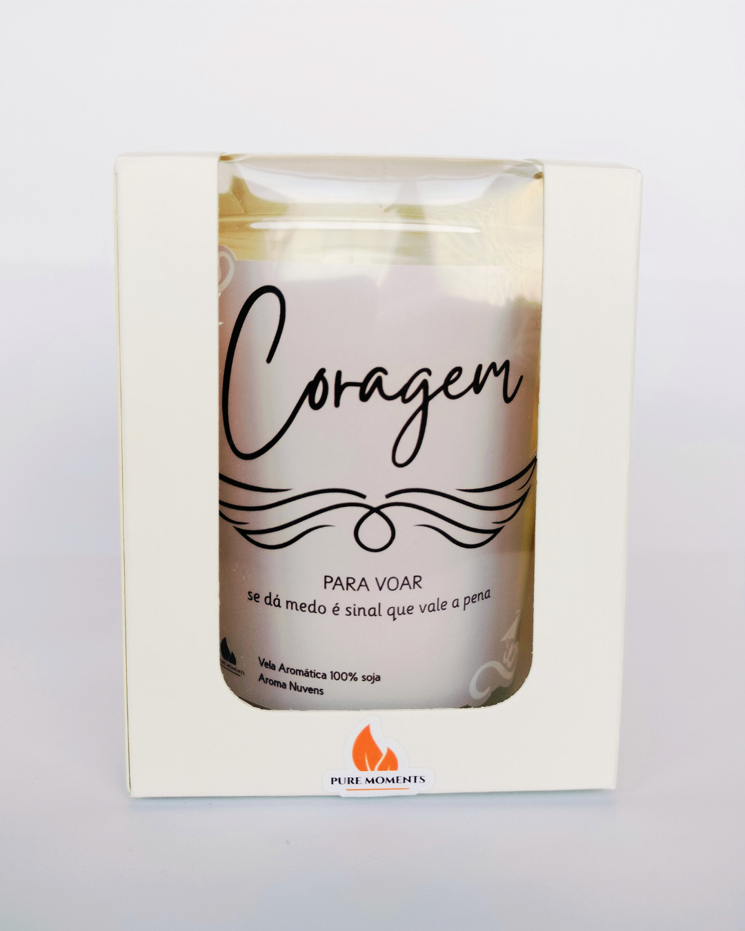 Vela Aromática Coragem | Presente Motivacional com Aroma Nuvens