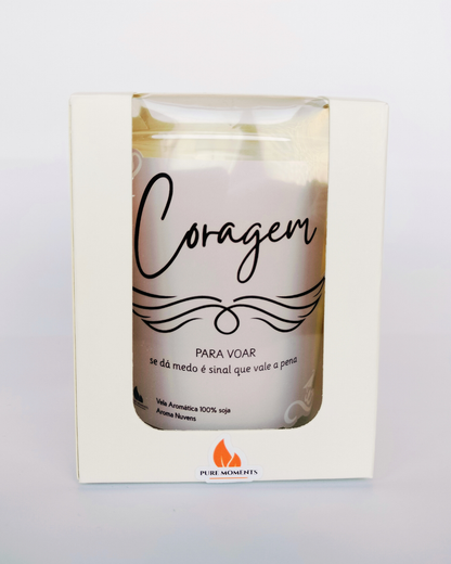 Vela Aromática Coragem | Presente Motivacional com Aroma Nuvens
