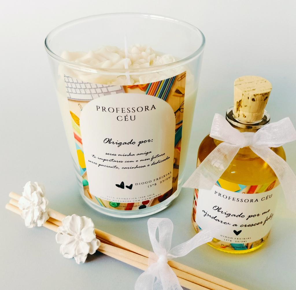 Velas Personalizadas + Aromatizador de Varetas Personalizado
