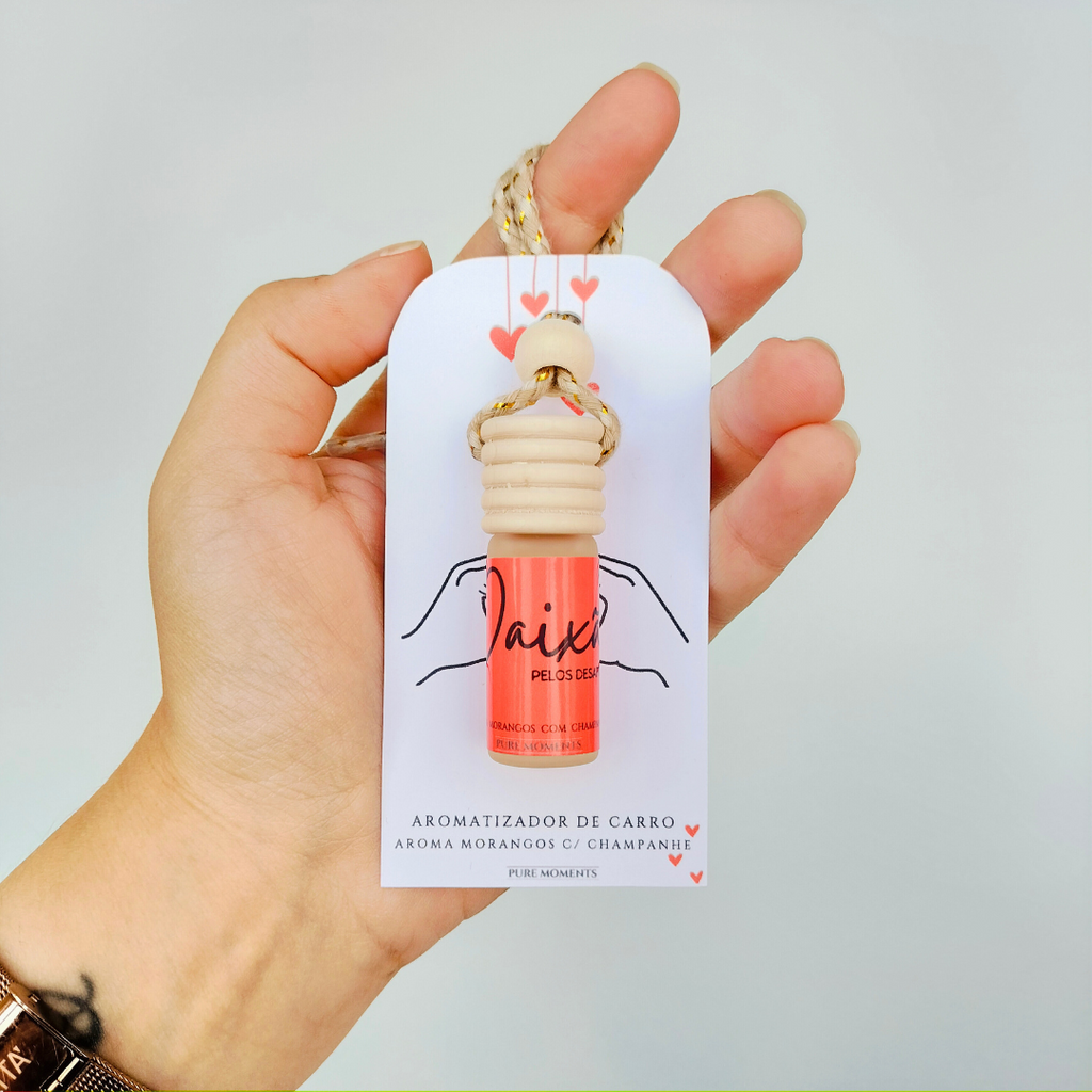 Aromatizador de Carro Paixão | Prenda com Aroma Motivacional