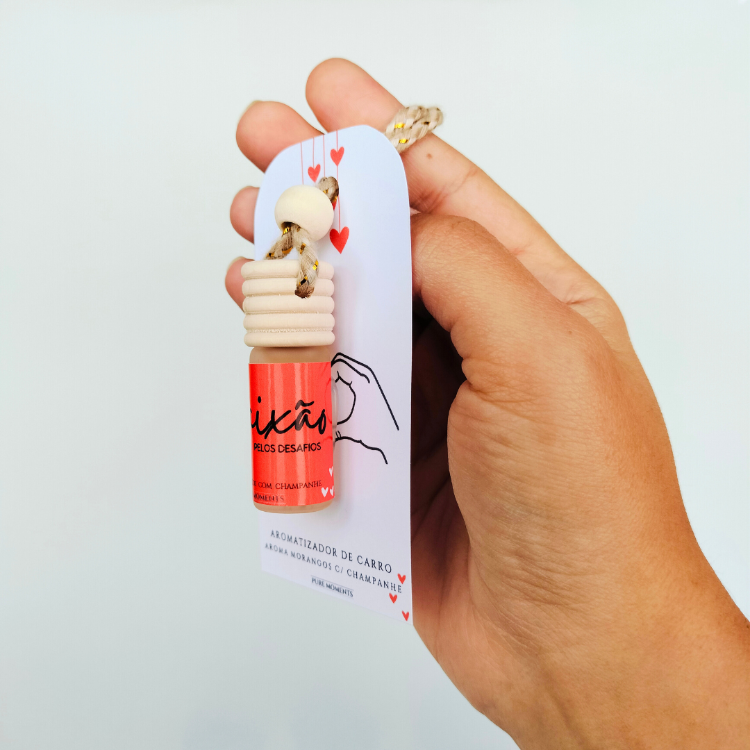 Aromatizador de Carro Paixão | Prenda com Aroma Motivacional