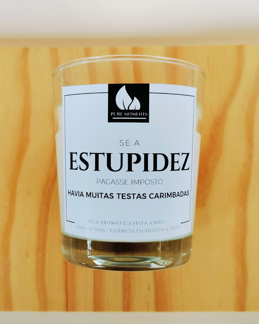 Vela Sarcástica “Estupidez” | Presente Irónico e Divertido